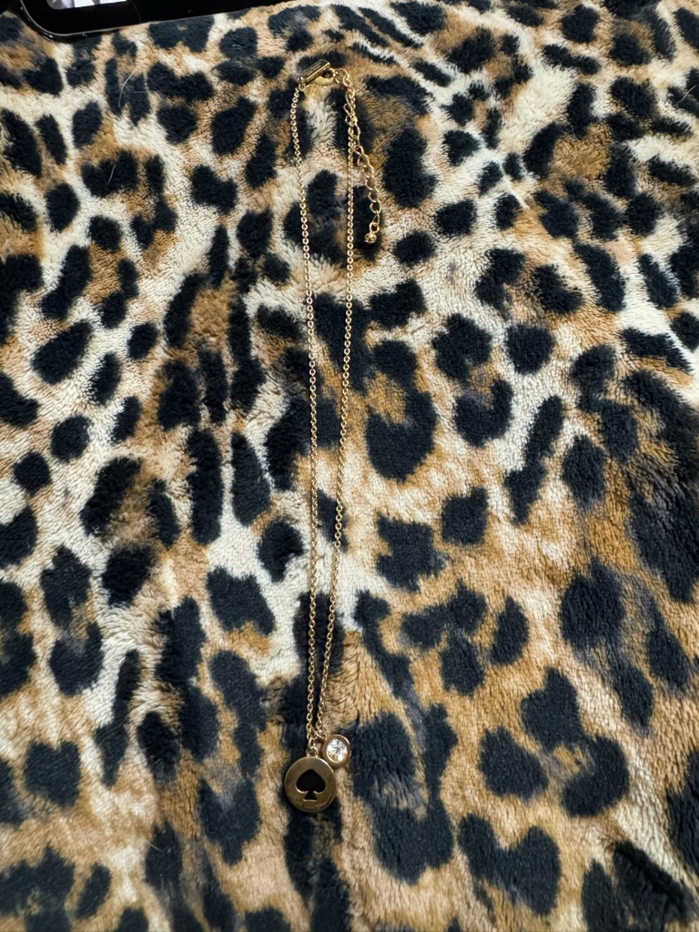 Kate Spade New York "Spot The Spade" Pave Charm Pendant Necklace